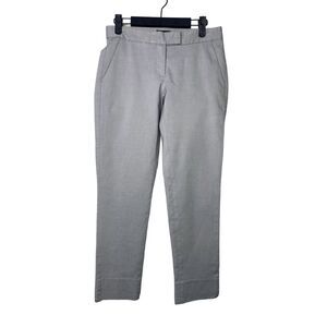 Theory Ibbey Mandina Straight Ankle Slim Trouser Flat Front Slit Pockets 2 Grey